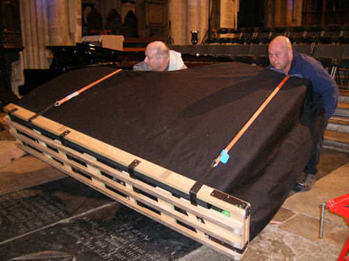 The Piano Removals Team in Winchester Cathedral | The Piano Removal Company & The Piano Shop Bath