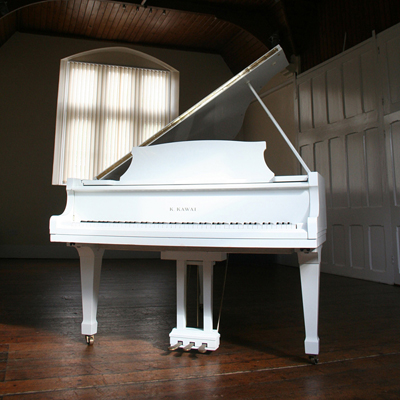 White Kawai Grand Piano | Piano Removal Company